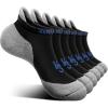 BULLIANT Socks For Women 6Pairs-Womens Athletic Ankle Socks No Show Cushioned for Walking Running-Compression Arch Support(6pairs-black/Fog Blue2986)