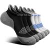 BULLIANT Socks For Women 6Pairs-Womens Athletic Ankle Socks No Show Cushioned for Walking Running-Compression Arch Support(6pairs-black/White4777)