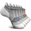 BULLIANT Socks For Women 6Pairs-Womens Athletic Ankle Socks No Show Cushioned for Walking Running-Compression Arch Support(6pairs-gray 6 Color Mixed2984)
