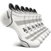 BULLIANT Socks For Women 6Pairs-Womens Athletic Ankle Socks No Show Cushioned for Walking Running-Compression Arch Support(6pairs-white 2572)