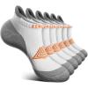 BULLIANT Socks For Women 6Pairs-Womens Athletic Ankle Socks No Show Cushioned for Walking Running-Compression Arch Support(6pairs-white /Orange Yellow2983)