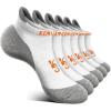 BULLIANT Socks For Women 6Pairs-Womens Athletic Ankle Socks No Show Cushioned for Walking Running-Compression Arch Support(6pairs-white /Orange Yellow2988)