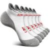 BULLIANT Socks For Women 6Pairs-Womens Athletic Ankle Socks No Show Cushioned for Walking Running-Compression Arch Support(6pairs-white /Rose Red2987)