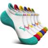 BULLIANT Socks For Women 6Pairs-Womens Athletic Ankle Socks No Show Cushioned for Walking Running-Compression Arch Support(6pairs-white2085)