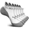 BULLIANT Socks For Women 6Pairs-Womens Athletic Ankle Socks No Show Cushioned for Walking Running-Compression Arch Support(6pairs-white/Dark Grey2294)