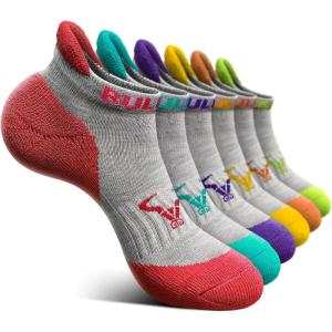BULLIANT Socks For Women 6Pairs-Womens Athletic Ankle Socks No Show Cushioned for Walking Running-Compression Arch Support(6 Pairs-dark Gray 2083)