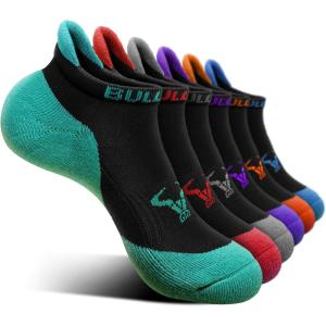 BULLIANT Socks For Women 6Pairs-Womens Athletic Ankle Socks No Show Cushioned for Walking Running-Compression Arch Support(6pairs-black2084)
