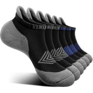 BULLIANT Socks For Women 6Pairs-Womens Athletic Ankle Socks No Show Cushioned for Walking Running-Compression Arch Support(6pairs-black4770)