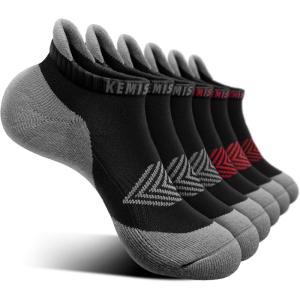 BULLIANT Socks For Women 6Pairs-Womens Athletic Ankle Socks No Show Cushioned for Walking Running-Compression Arch Support(6pairs-black4771)