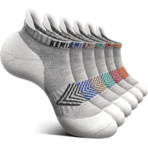 BULLIANT Socks For Women 6Pairs-Womens Athletic Ankle Socks No Show Cushioned for Walking Running-Compression Arch Support(6pairs-gray 6 Color Mixed2984)