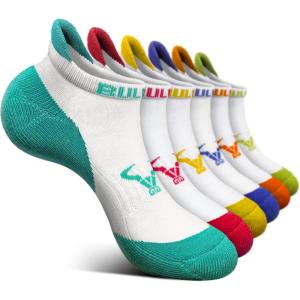 BULLIANT Socks For Women 6Pairs-Womens Athletic Ankle Socks No Show Cushioned for Walking Running-Compression Arch Support(6pairs-white2085)