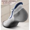 BULLIANT Men Ankle Socks Multi Pack,Athletic Running Socks Breathable Wicking Cushioned Footbed Arch Supportive(6pairs-black/White4316)