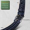 BULLIANT Men Belt, Braided Leather Belt Adjustable For Men Casual Jeans Golf 1 3/8″(2pack-black/Blue8531)