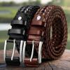 BULLIANT Men Belt, Braided Leather Belt Adjustable For Men Casual Jeans Golf 1 3/8″(2pack-black/Light Brown8532)