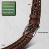 BULLIANT Men Belt, Braided Leather Belt Adjustable For Men Casual Jeans Golf 1 3/8″(2pack-black/Light Brown8532)