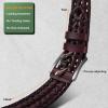 BULLIANT Men Belt, Braided Leather Belt Adjustable For Men Casual Jeans Golf 1 3/8″(2pack-black/Wine Red8530)