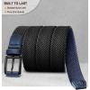 BULLIANT Men Belt Rerversible Golf Belt Stretch Braided for Gift Men 1 3/8″-2 In 1 Belt(Black/Antique Blue4162)