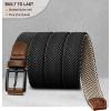 BULLIANT Men Belt Rerversible Golf Belt Stretch Braided for Gift Men 1 3/8″-2 In 1 Belt(Black/Beige4163)