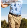 BULLIANT Men Belt Rerversible Golf Belt Stretch Braided for Gift Men 1 3/8″-2 In 1 Belt(Black/Beige4163)