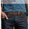BULLIANT Men Belt Rerversible Golf Belt Stretch Braided for Gift Men 1 3/8″-2 In 1 Belt(Black/Light Brown4164)
