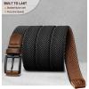 BULLIANT Men Belt Rerversible Golf Belt Stretch Braided for Gift Men 1 3/8″-2 In 1 Belt(Black/Light Brown4164)