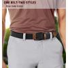 BULLIANT Men Belt Rerversible Golf Belt Stretch Braided for Gift Men 1 3/8″-2 In 1 Belt(Black/Light Brown4164)