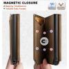 BULLIANT Men Wallet Leather Wallet Card Holders Money Clip for Men 10Cards-Magnetic Flip on Metal Case(Tiger Eye8018)