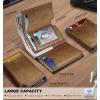 BULLIANT Men Wallet Leather Wallet Card Holders Money Clip for Men 10Cards-Magnetic Flip on Metal Case(Tiger Eye8018)