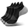 BULLIANT Men Ankle Socks Multi Pack,Athletic Running Socks Breathable Wicking Cushioned Footbed Arch Supportive(4pairs-black4437)
