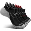 BULLIANT Men Ankle Socks Multi Pack,Athletic Running Socks Breathable Wicking Cushioned Footbed Arch Supportive(6pairs-black4313)
