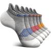 BULLIANT Men Ankle Socks Multi Pack,Athletic Running Socks Breathable Wicking Cushioned Footbed Arch Supportive(6pairs-gray Heather 7793)