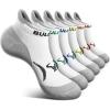BULLIANT Men Ankle Socks Multi Pack,Athletic Running Socks Breathable Wicking Cushioned Footbed Arch Supportive(6pairs-white6468)