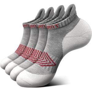 BULLIANT Men Ankle Socks Multi Pack,Athletic Running Socks Breathable Wicking Cushioned Footbed Arch Supportive(4pairs-gray Heather 4439)