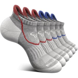 BULLIANT Men Ankle Socks Multi Pack,Athletic Running Socks Breathable Wicking Cushioned Footbed Arch Supportive(6pairs-gray Heather 4315)