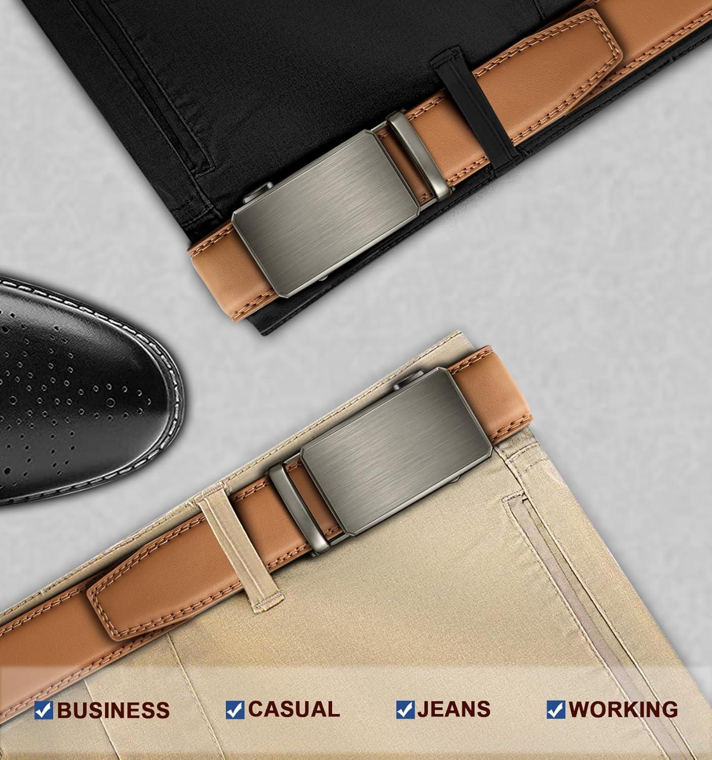 image:imageBULLIANT Men Belt Ratchet Belt Adjustable For Gift Men Dress Jeans 1 38Cut For FitOrange Brown6246