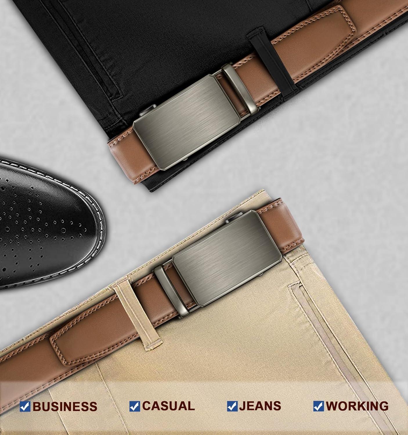 image:imageBULLIANT Men Belt Ratchet Belt Adjustable For Gift Men Dress Jeans 1 38Cut For FitTawny6244