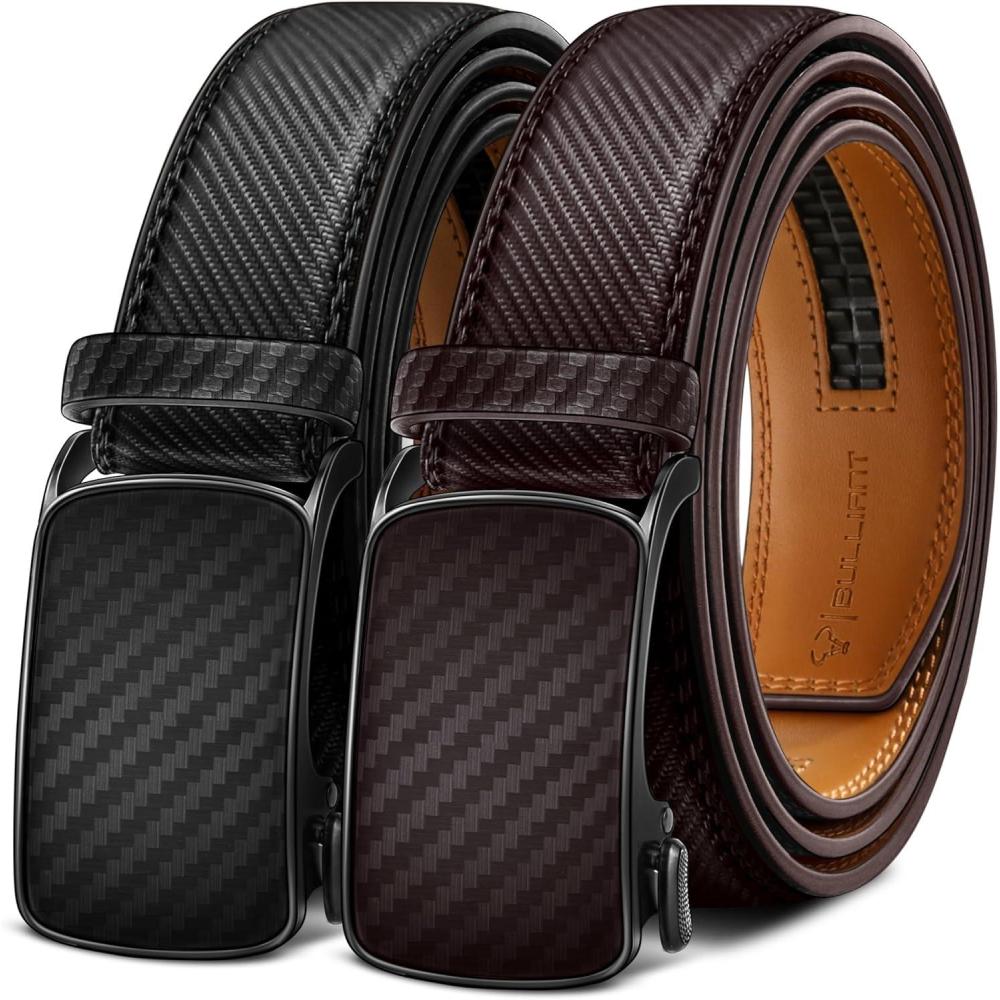 image:imageBULLIANT Men Belt 2 Gift Pack Ratchet Belt Fully Adjustable For Men Dress Casual Pants Jeans 1 38 Noncuttable2packblackDeep Brown7782