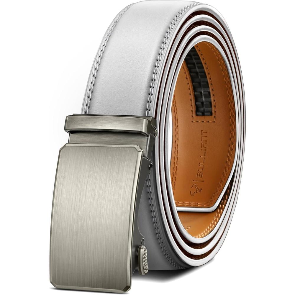 image:imageBULLIANT Men Belt Ratchet Belt Adjustable For Gift Men Dress Jeans 1 38Cut For FitWhite6252