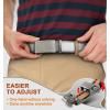 BULLIANT Men Belt, Ratchet Belt Adjustable For Gift Men Dress Jeans 1 3/8″-Cut For Fit(White6252)