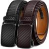 BULLIANT Men Belt 2 Gift Pack, Ratchet Belt Fully Adjustable For Men Dress Casual Pants Jeans 1 3/8″ -Noncuttable(2pack-black/Deep Brown7782)