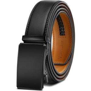 BULLIANT Men Belt, Ratchet Belt Adjustable For Gift Men Dress Jeans 1 3/8″-Cut For Fit(Black6245)