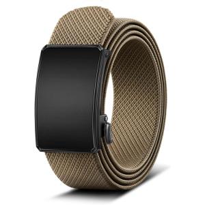 BULLIANT Men Stretch Belt,Adjustable Ratchet Nylon Belt Tactical for Men Casual Jeans Golf Work 1 3/8″,Cut For Fit(Beige7627)