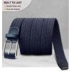 BULLIANT Belt for Men 2Pack,Mens Gift Stretch Braided Web Belt Elastic for Casual Golf Jeans,1 3/8″(2pack-antique Blue/Beige2660)