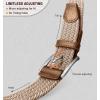 BULLIANT Belt for Men 2Pack,Mens Gift Stretch Braided Web Belt Elastic for Casual Golf Jeans,1 3/8″(2pack-black/Beige1286)