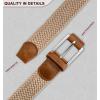 BULLIANT Belt for Men 2Pack,Mens Gift Stretch Braided Web Belt Elastic for Casual Golf Jeans,1 3/8″(2pack-black/Beige1286)