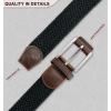 BULLIANT Belt for Men 2Pack,Mens Gift Stretch Braided Web Belt Elastic for Casual Golf Jeans,1 3/8″(2pack-black/Deep Brown1354)