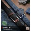 BULLIANT Belt for Men 2Pack,Mens Gift Stretch Braided Web Belt Elastic for Casual Golf Jeans,1 3/8″(2pack-black/Fog Blue8353)