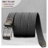 BULLIANT Belt for Men 2Pack,Mens Gift Stretch Braided Web Belt Elastic for Casual Golf Jeans,1 3/8″(2pack-dark Gray/Brown1501)