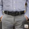 BULLIANT Men Belt 2Pack,Braided Woven Leather Belt For Men Golf Casual Jeans 1 3/8″(2pack-black/Deep Brown7957)