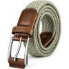 BULLIANT Stretch Belt Men,Mens Gift Woven Braided Web Belt 1 3/8 for Golf Casual Pants Shirts Jeans(Desert Sage8332)
